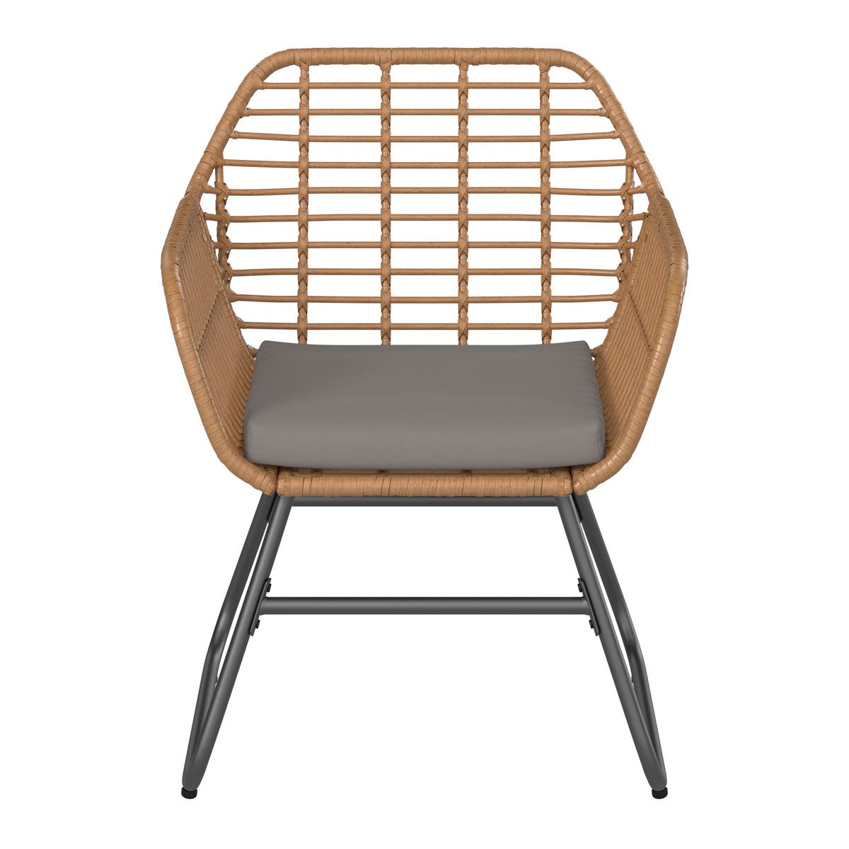 Loungegarnitur Bali - Naturfarben/Grau, MODERN, Glas/Kunststoff - Beldano