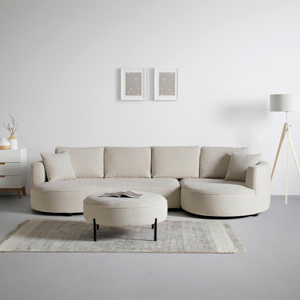 Sedací souprava NILAS, krémová barva - bílá/černá, Moderní, kov/dřevo (335/65/154cm) - Bessagi Home