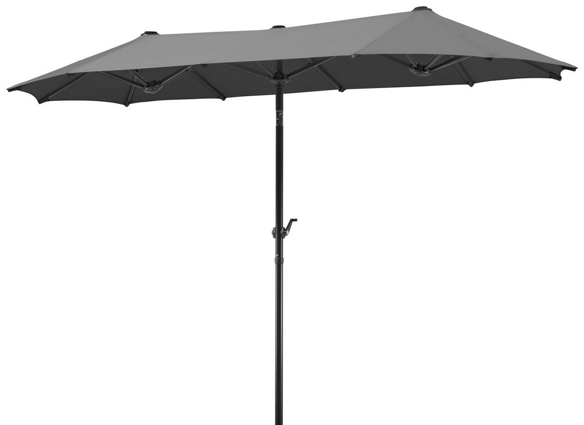 Doppelsonnenschirm Salerno BxHxT: 300x220x150 cm Anthrazit - Anthrazit, Basics, Textil/Metall (300/220/150cm) - Schneider