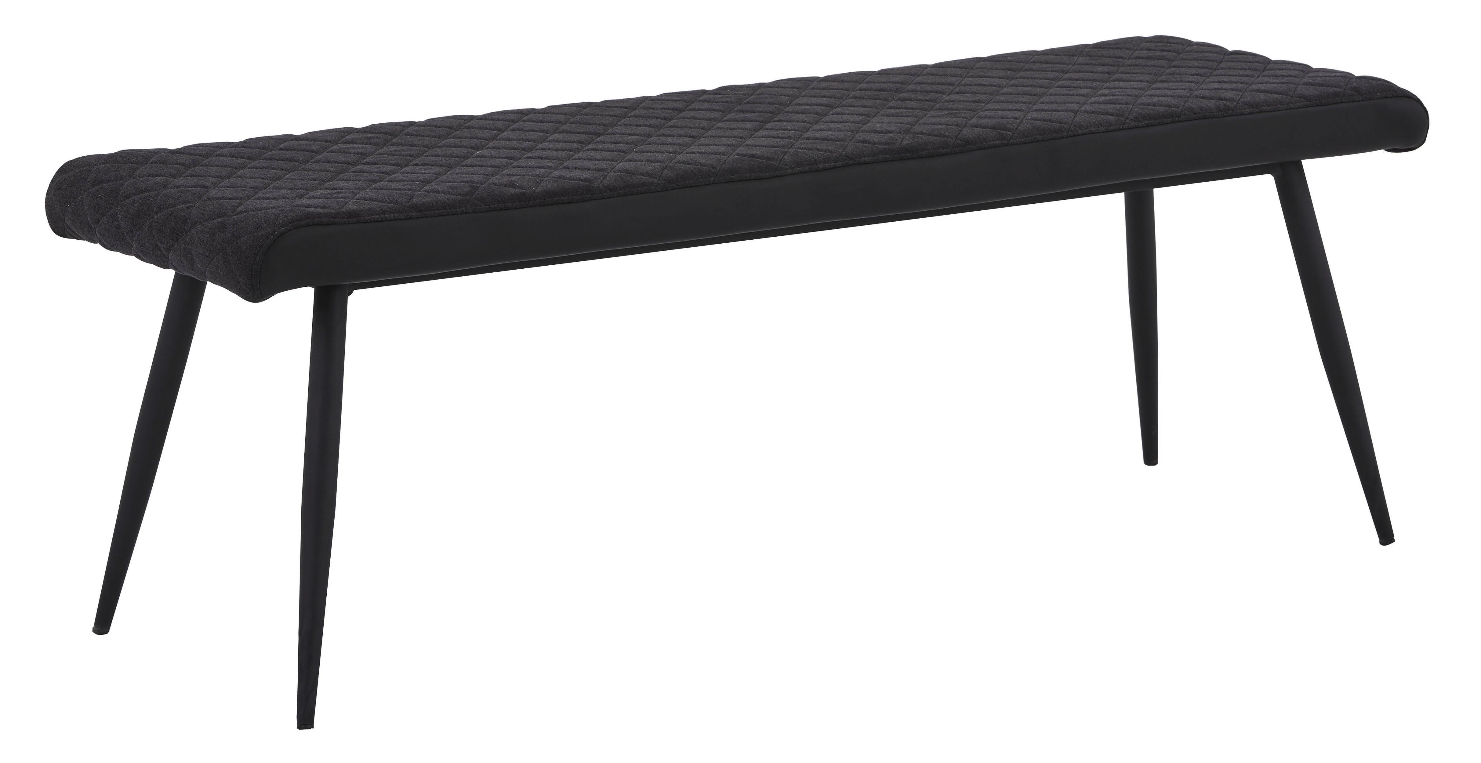 Sitzbank Porto B: 140cm Anthrazit-schw. - Anthrazit/Schwarz, MODERN, Textil/Metall (140/48/42cm) - Luca Bessoni