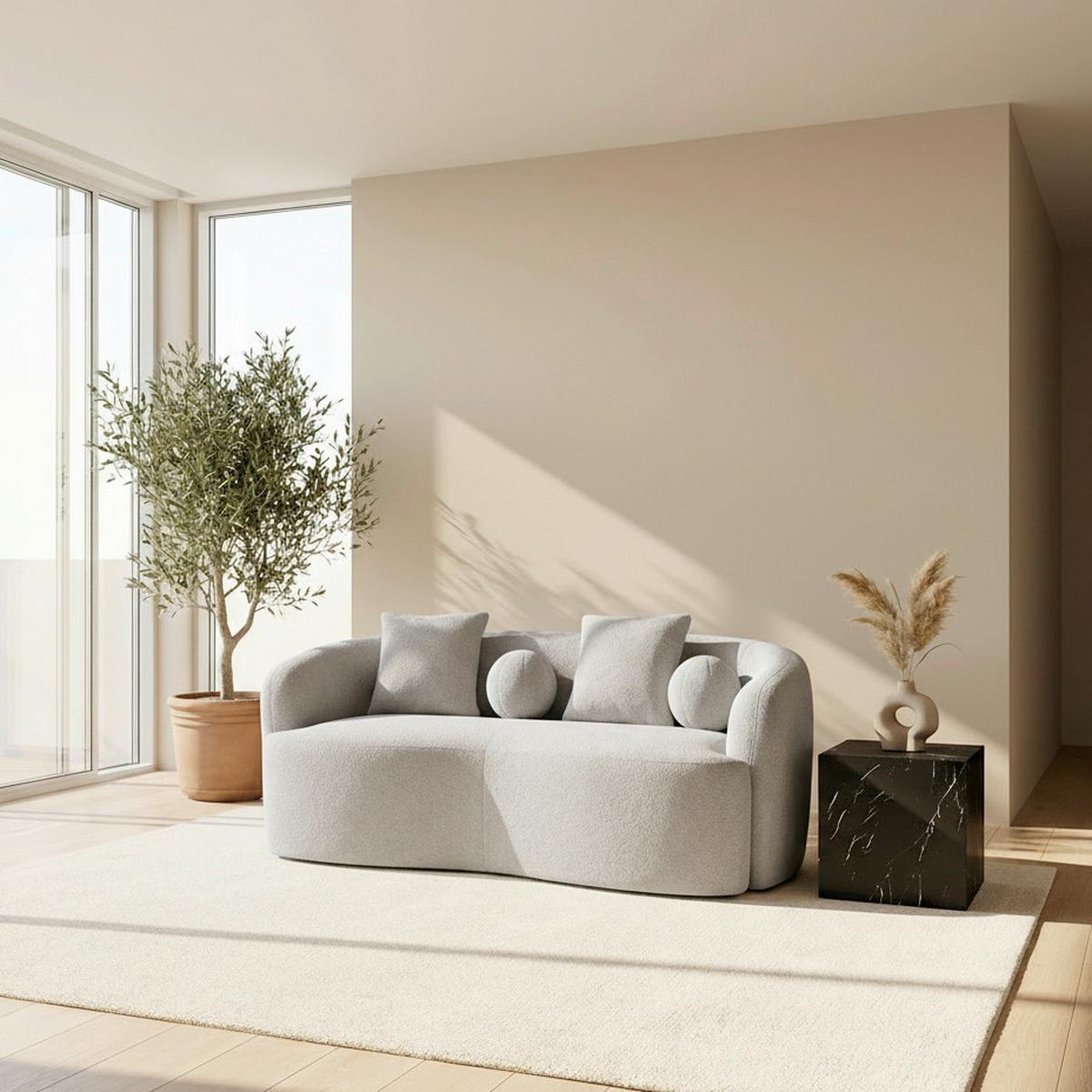 Pohovka JULIE, šedá žinylka, max. 360 kg - šedá, Moderní, dřevo/textil (178/66/82cm) - Bessagi Home