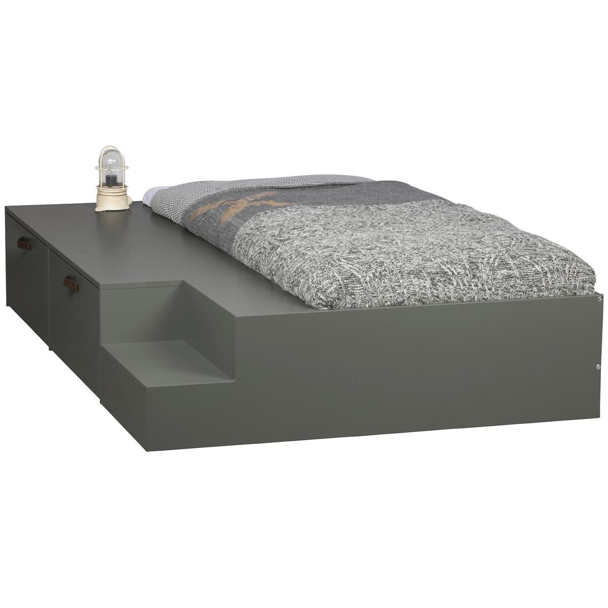 BETT Stage Dunkelgrün 80x200cm - Dunkelgrün, Design, Holz (80/200cm) - Livetastic