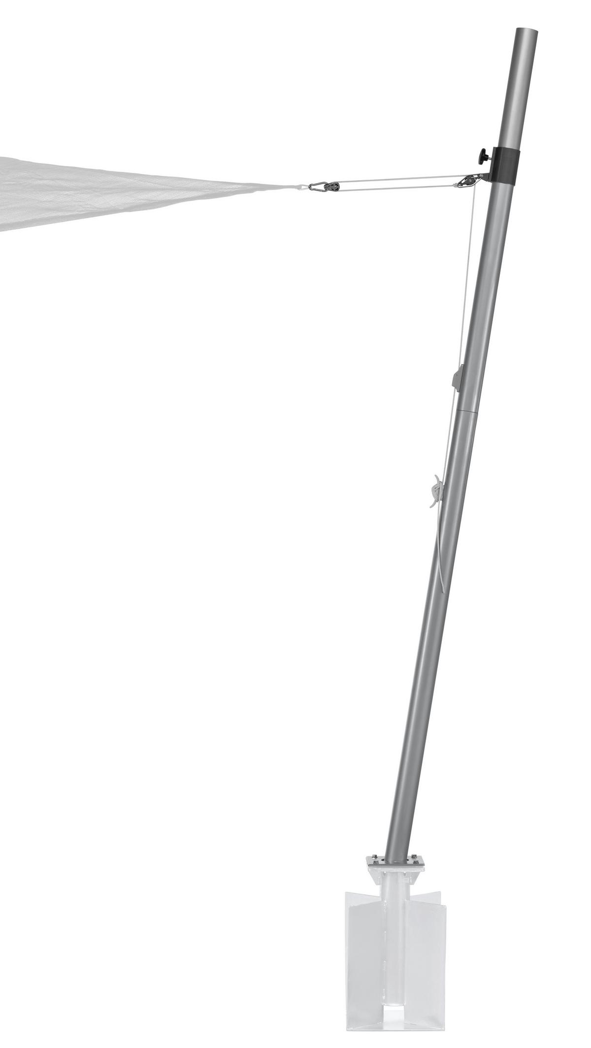 Sonnensegelzubehör Mast für Sonnensegel - Hellgrau, Basics, Metall (6/240/6cm) - Schneider