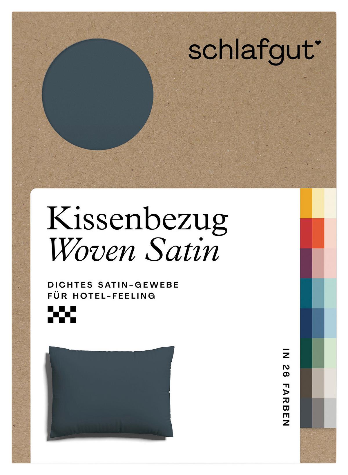 KOPFPOLSTERBEZUG WOVEN SATIN - Dunkelgrau, Basics, Textil (60/80cm) - Schlafgut