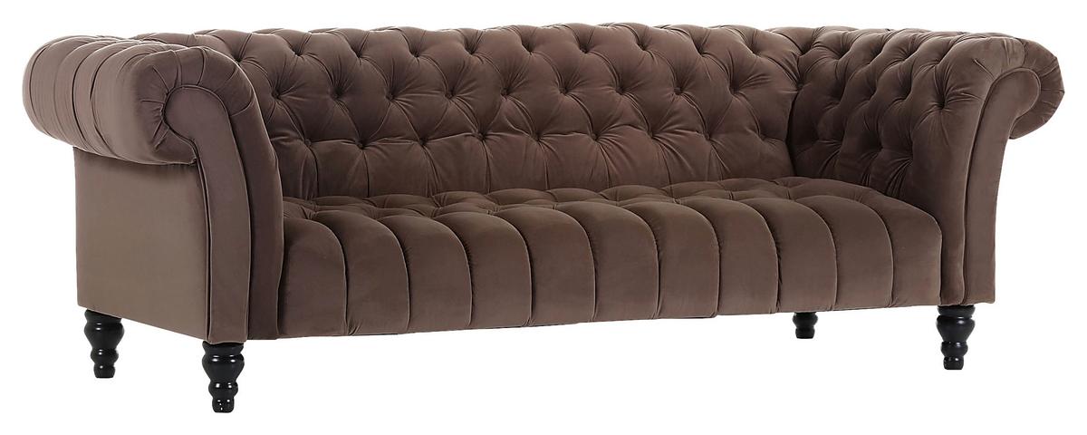 Bigsofa Canyon B: 230 Cm Dunkelbraun Samt - Dunkelbraun/Schwarz, Trend, Textil (230/74/101cm) - Livetastic