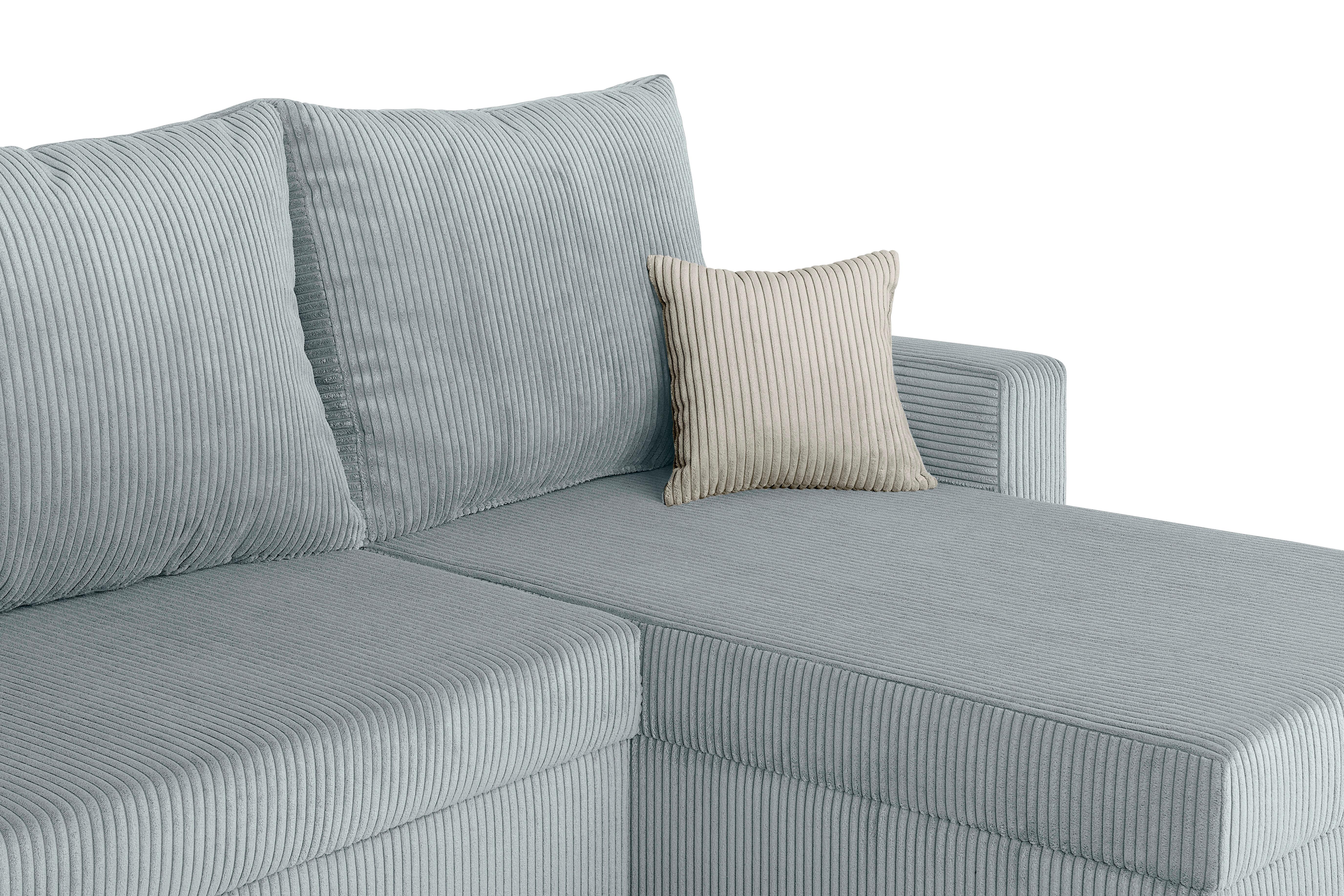 Ecksofa Star Mintgrün S: 228x147 cm - Creme/Schwarz, Design, Holzwerkstoff/Textil (228/147cm) - P & B