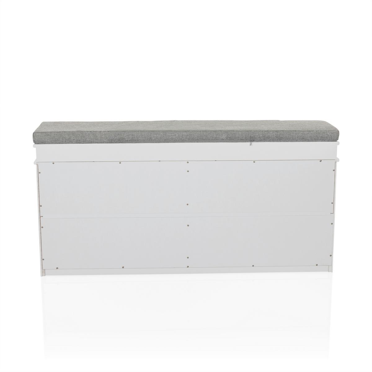 Schuhschrank Estha Grau, Weiß B: 104cm - Weiß/Grau, MODERN, Holzwerkstoff (104/52/24cm) - MID.YOU