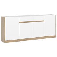 Sideboard Brilon Eichefarben/weiß B: 185,6 Cm - Eichefarben/Schwarz, KONVENTIONELL, Holzwerkstoff (185,6/80,5/40,3cm) - MID.YOU