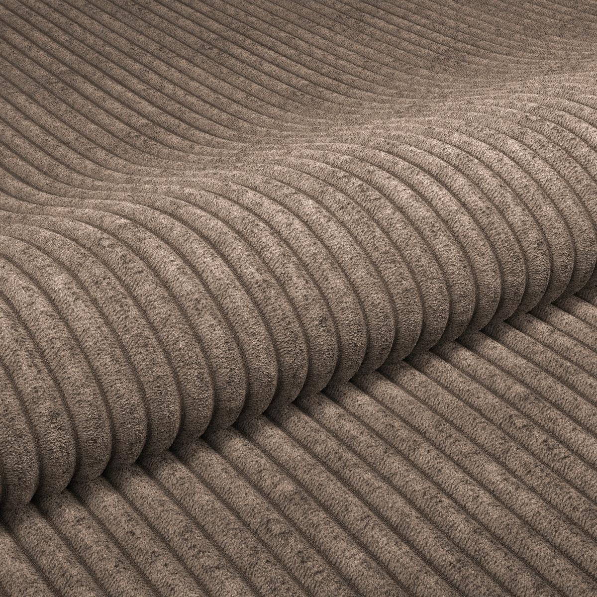 Ecksofa Pelle m. Kissen hellbraun Cord 265x180cm - Hellbraun/Schwarz, MODERN, Textil (265/180cm)