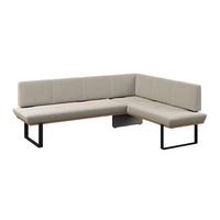 Eckbank Tristan Webstoff beige, S:225x175cm - Beige/Schwarz, MODERN, Holz/Textil (225/175cm) - James Wood