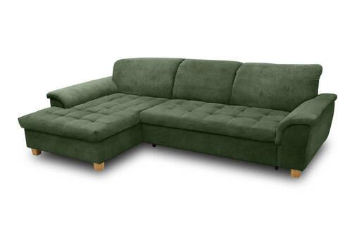 Ecksofa Mit Schlaffunktion & Bettkasten Franzi Grün - Eichefarben/Grün, KONVENTIONELL, Textil (170/279cm) - MID.YOU