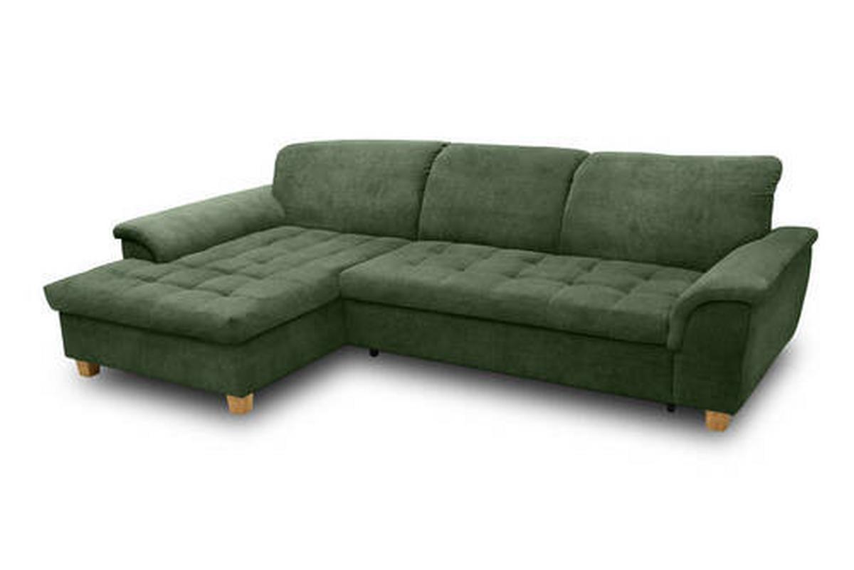 Ecksofa Mit Schlaffunktion Franzi Grün Mikrofaser - Eichefarben/Grün, KONVENTIONELL, Textil (170/281cm) - MID.YOU