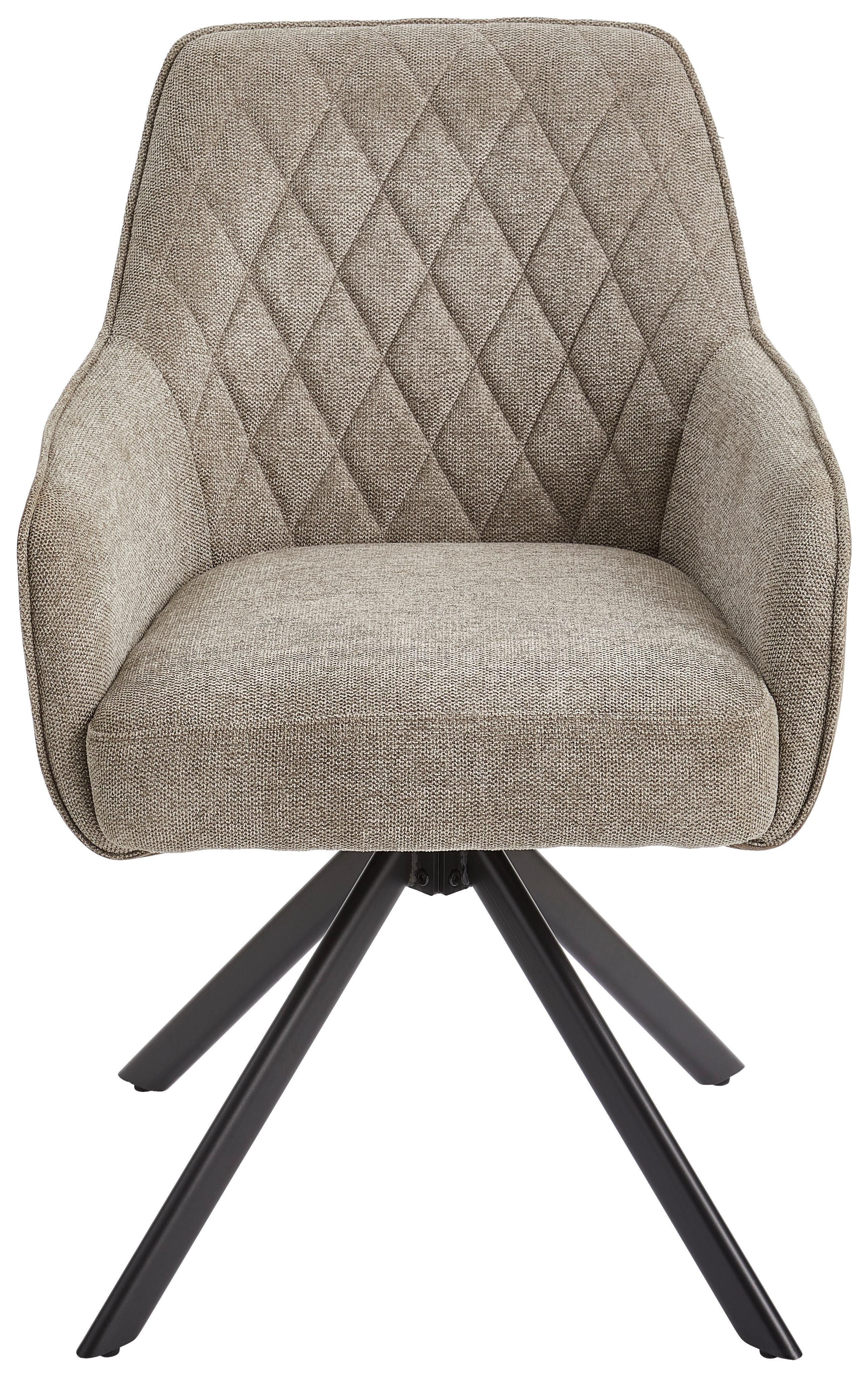 Armlehnstuhl Jule - Schwarz/Braun, MODERN, Holz/Textil (60/87/65cm) - Livetastic