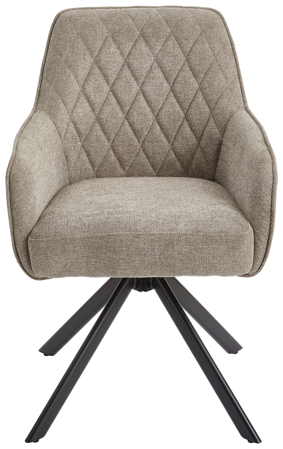 Armlehnstuhl Jule - Schwarz/Braun, MODERN, Holz/Textil (60/87/65cm) - Livetastic