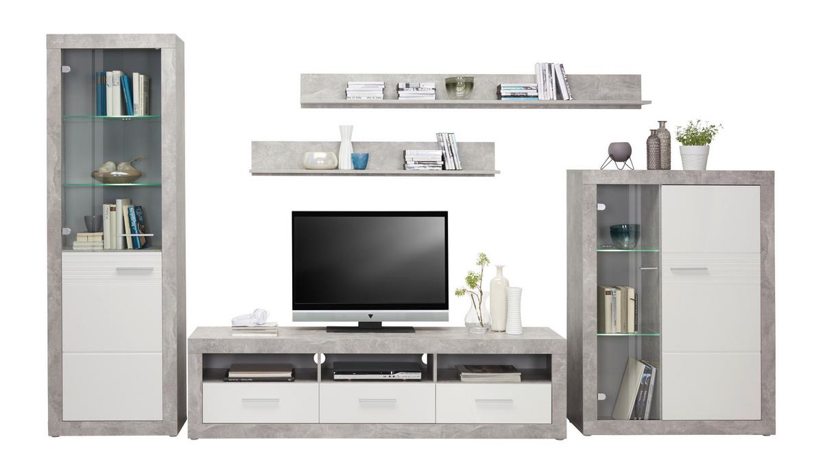 Odporúčaná kombinácia MALTA - BETON 7 - sivá/biela, Modern, kompozitné drevo/plast (345/197/42cm)