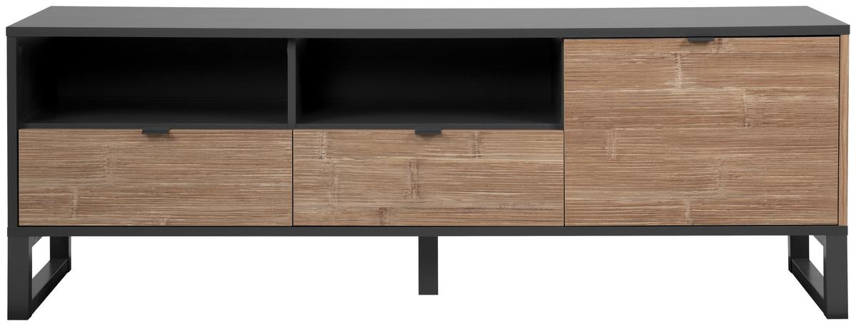 Tv-element Sumatra B: 160 Cm Anthrazit/bambus Dekor - Anthrazit, Design, Holzwerkstoff (160/56/40cm) - MID.YOU