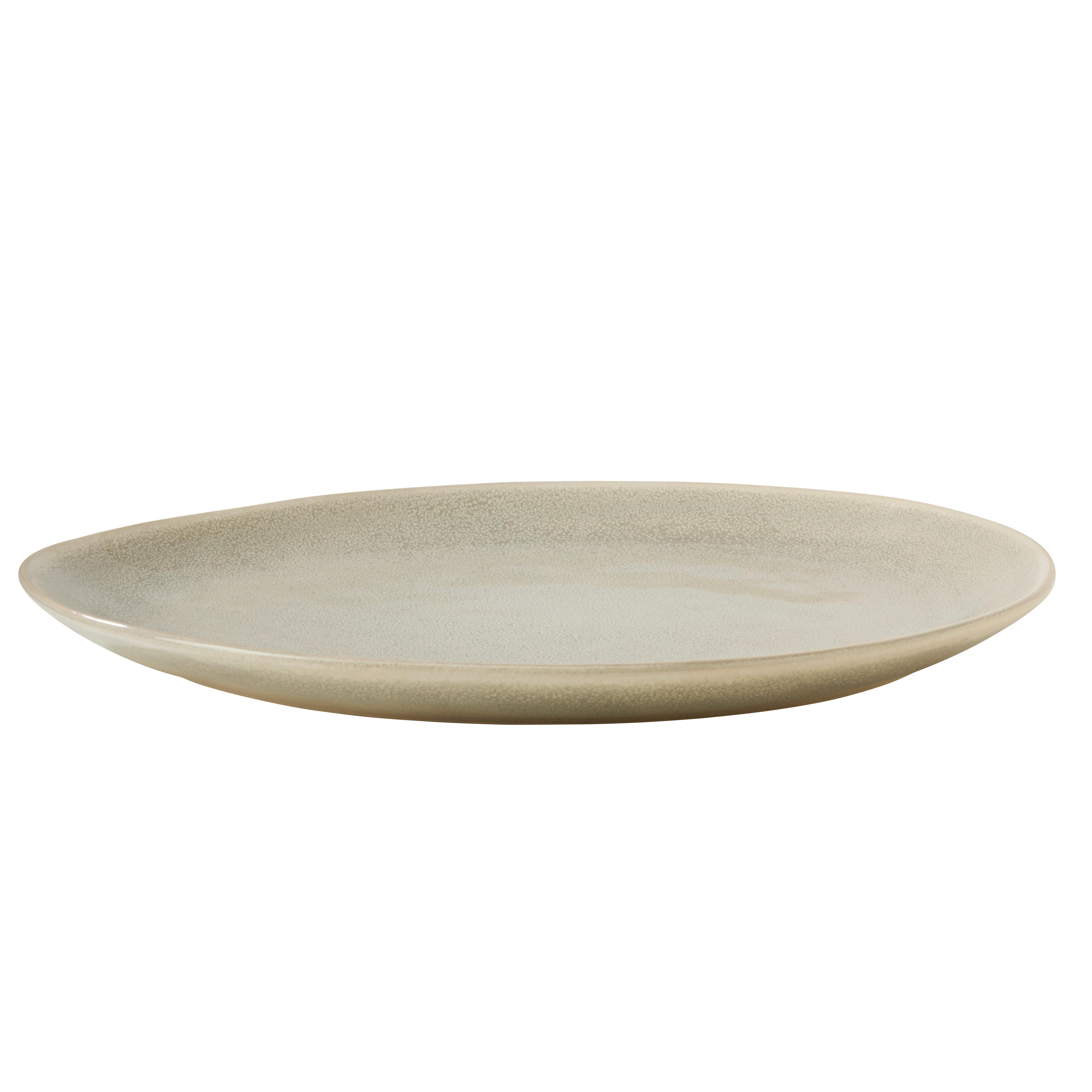 Mělký talíř SINDRI - béžová, Moderní, keramika (28.5/2,5/24cm)