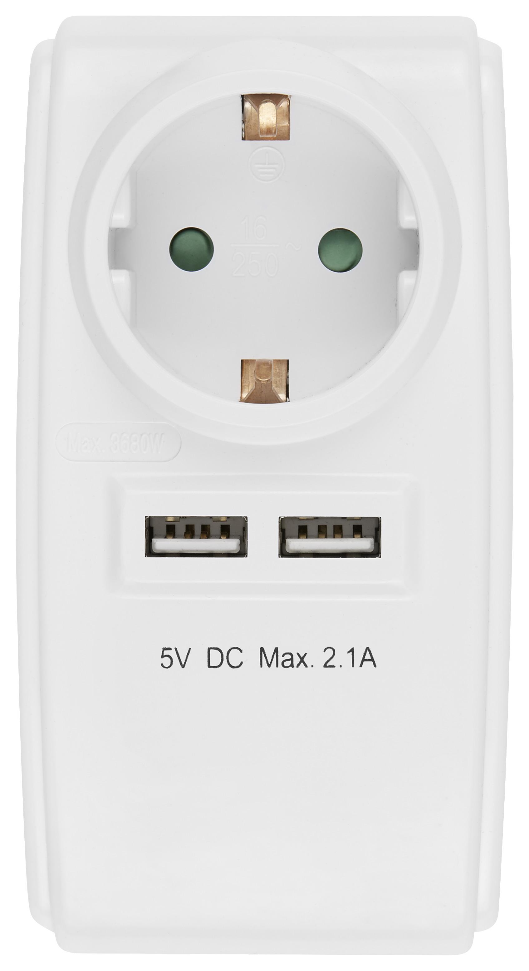 Mehrfachstecker 4er f. Steckdose, 1 USB-C PD, 2 USB-A, 1 Schutzkontakt, 20W