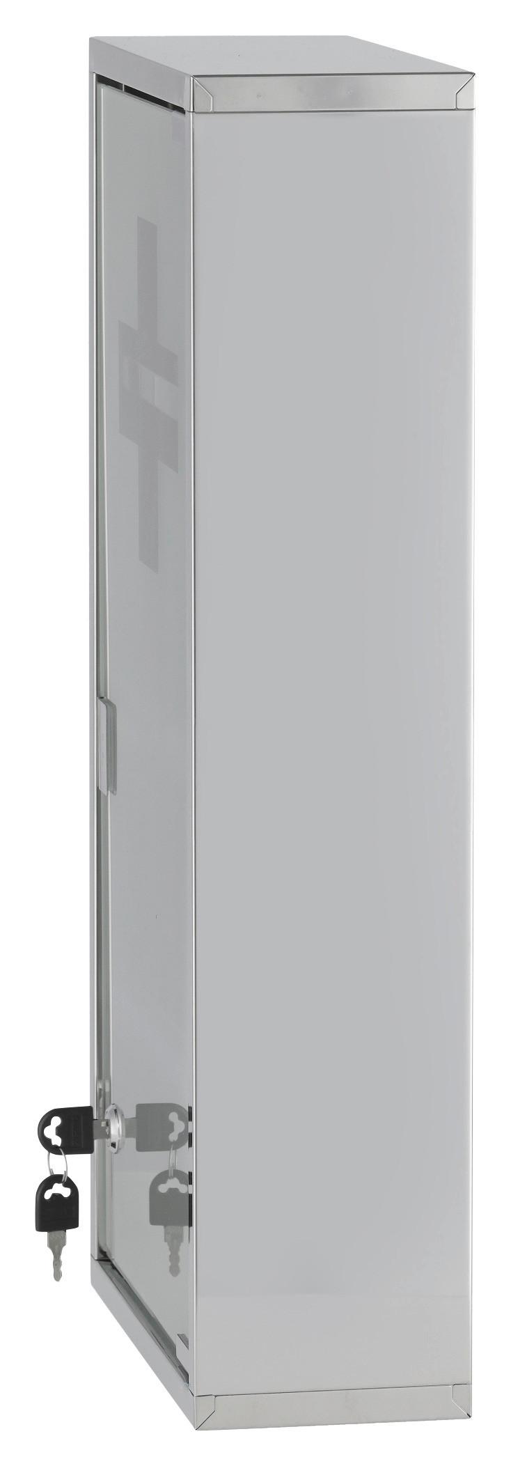 Medizinschrank Silberfarben B: 27 cm - Silberfarben, Basics, Glas/Metall (27/57/12cm) - Zeller Present