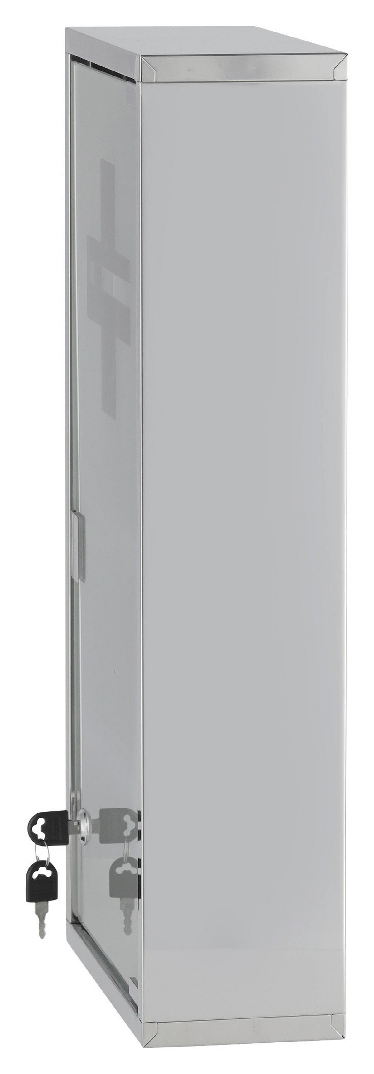 Medizinschrank Silberfarben B: 27 cm - Silberfarben, Basics, Glas/Metall (27/57/12cm) - Zeller Present
