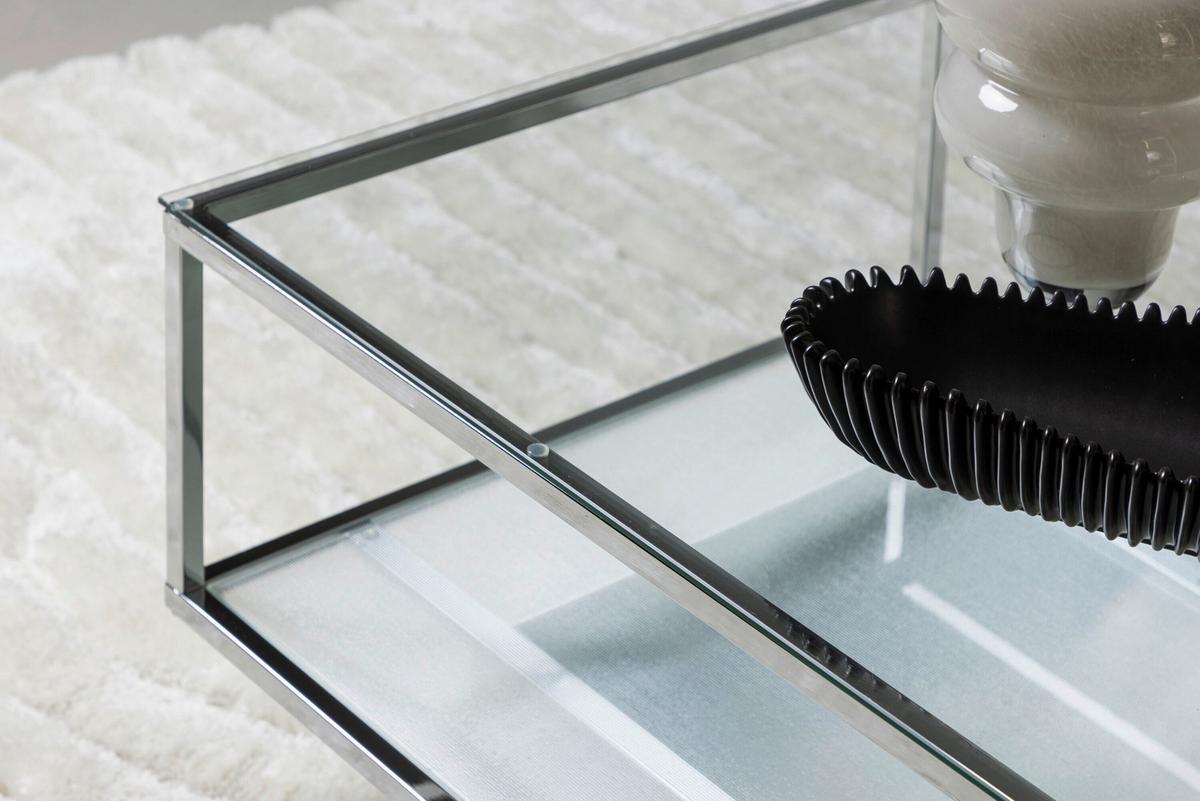 Maglehem Maglehem Silber B: 130cm - Silberfarben, MODERN, Glas/Metall (130/60/38cm) - Livetastic