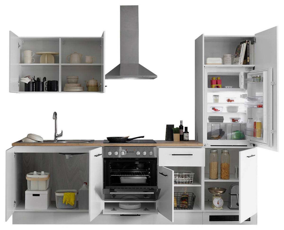 Küchenblock Tirol Weiß B: 270 cm - Eichefarben/Weiß, Basics, Holzwerkstoff (270cm) - MID.YOU