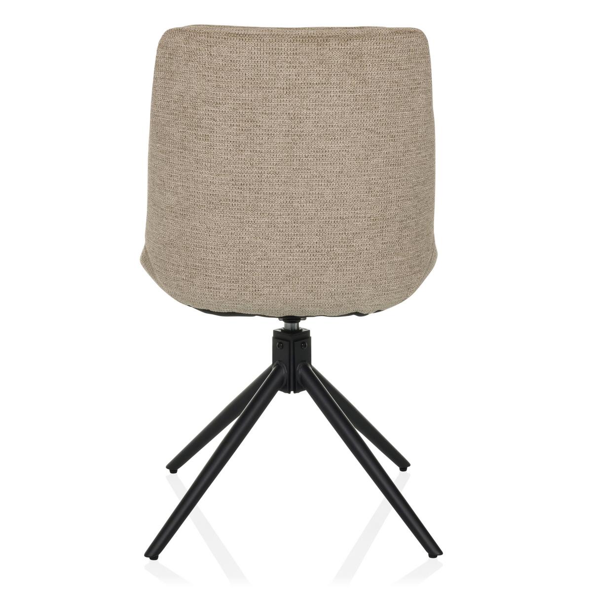 Drehstuhl Tarviso I Beige B: 53 cm - Beige/Schwarz, MODERN, Textil/Metall (53/89/58cm) - MID.YOU