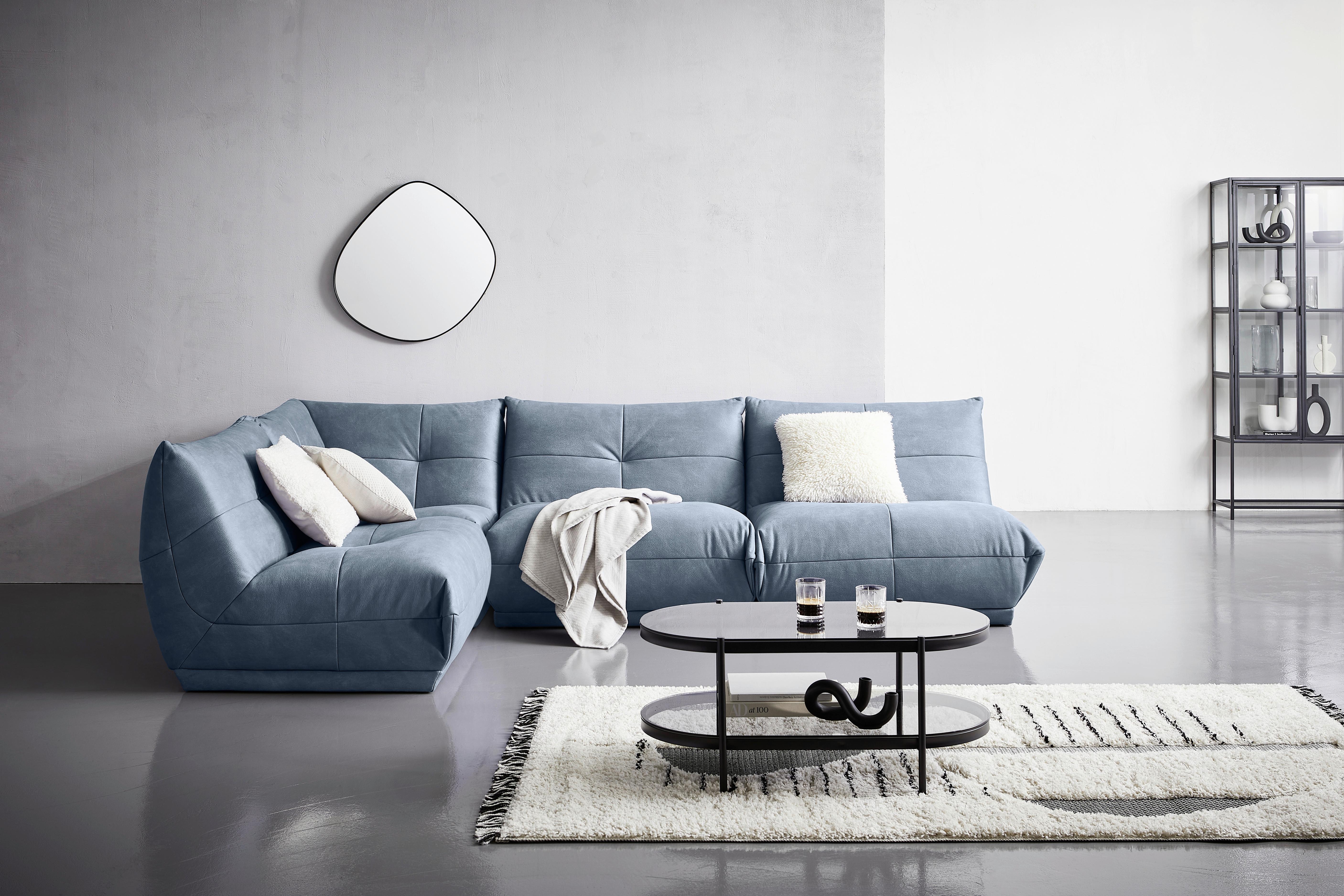 Ecksofa Giselle Blaugrau S: 210x315 cm - Blaugrau, Trend, Textil (210/315cm) - Livetastic