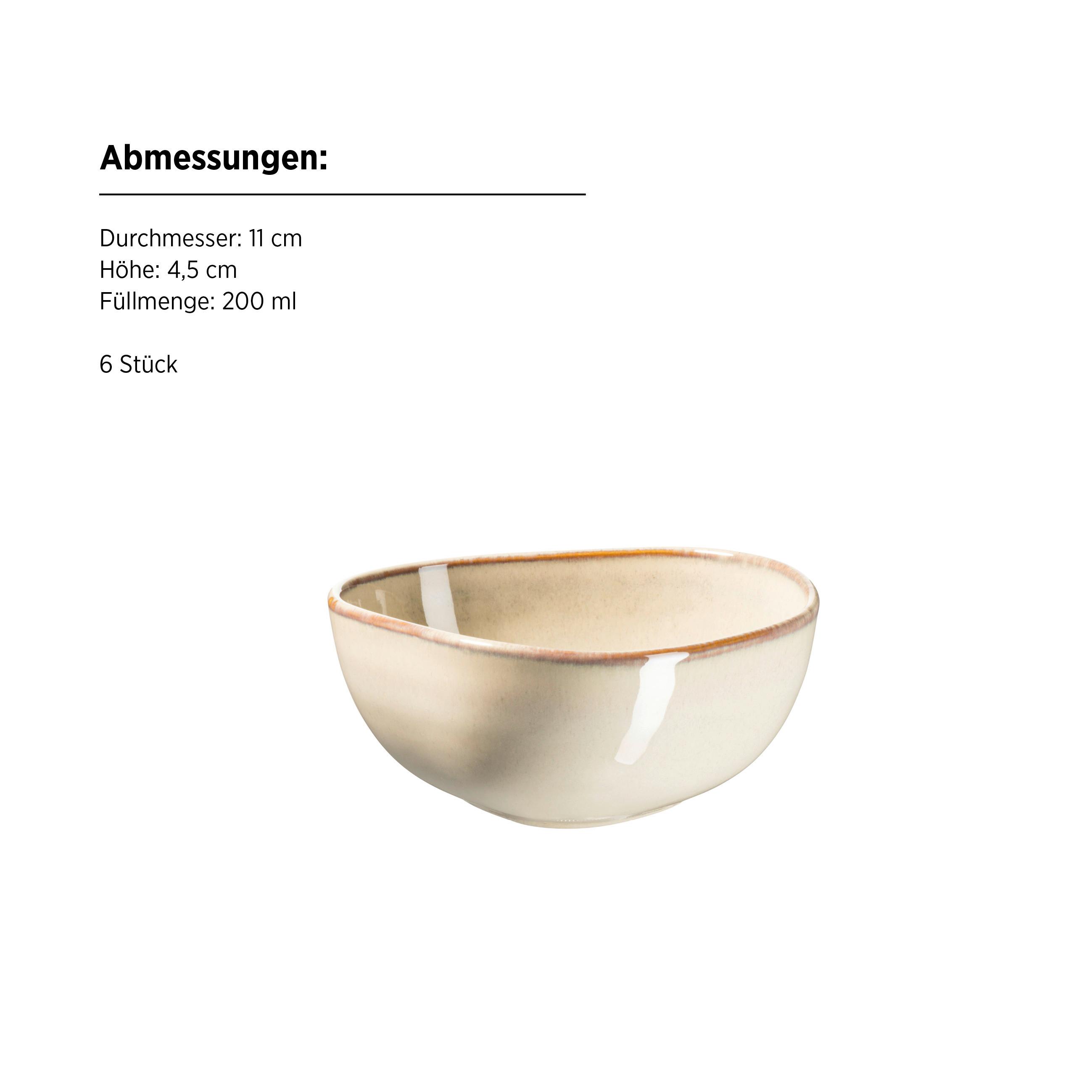 Snackschalenset Cordelia Sandfarben, 12-Teilig - Sandfarben, Trend, Keramik - Mäser