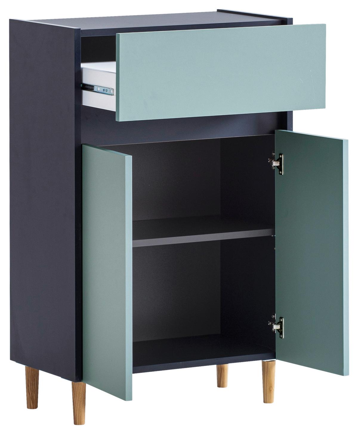 Unterschrank Lovis U 570 - Eschefarben/Dunkelblau, MODERN, Holzwerkstoff (56,9/90,3/33,0cm) - MID.YOU
