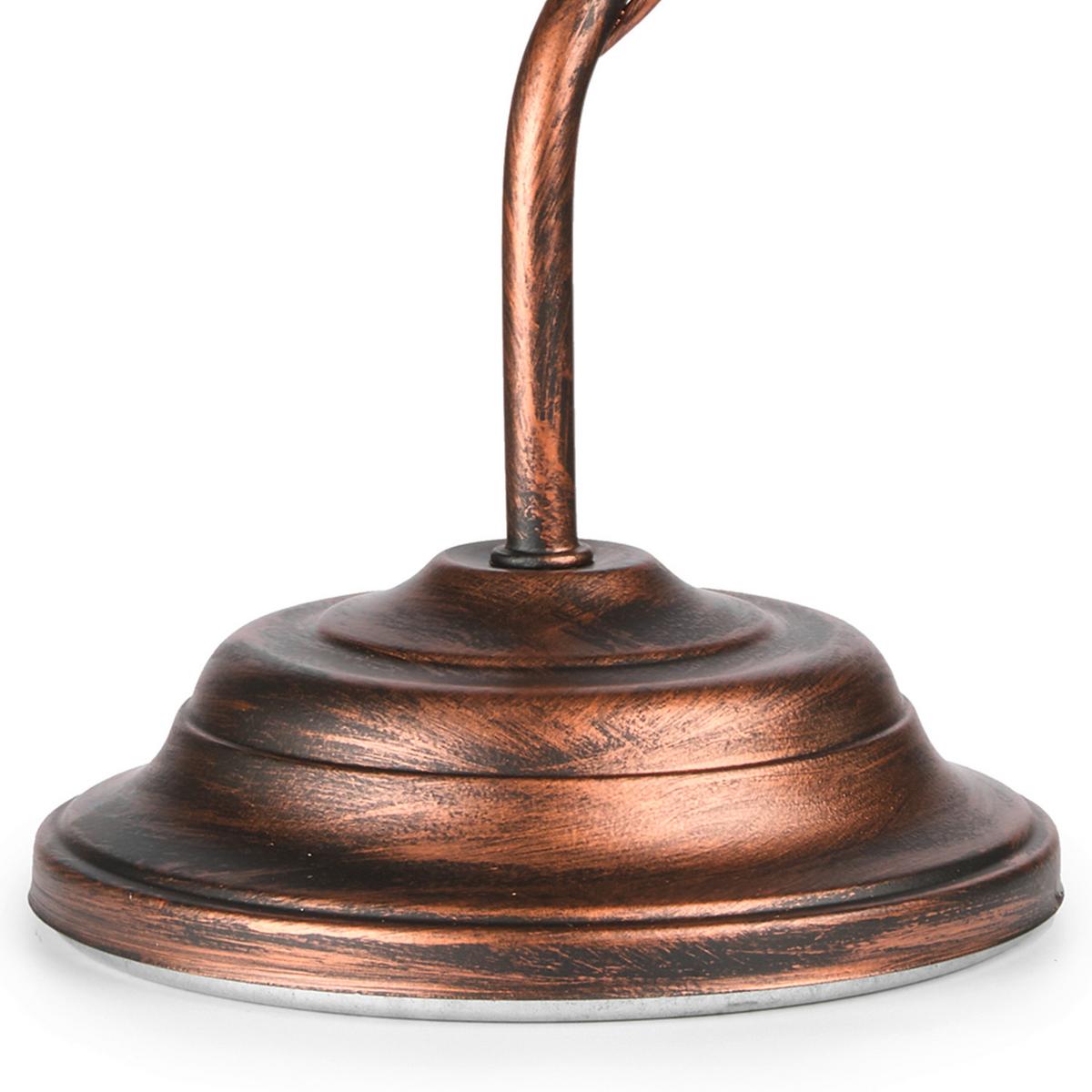 Tischleuchte Rosso Weiß Braun D: 25 cm - Braun/Weiß, KONVENTIONELL, Glas/Kunststoff (25/35cm)