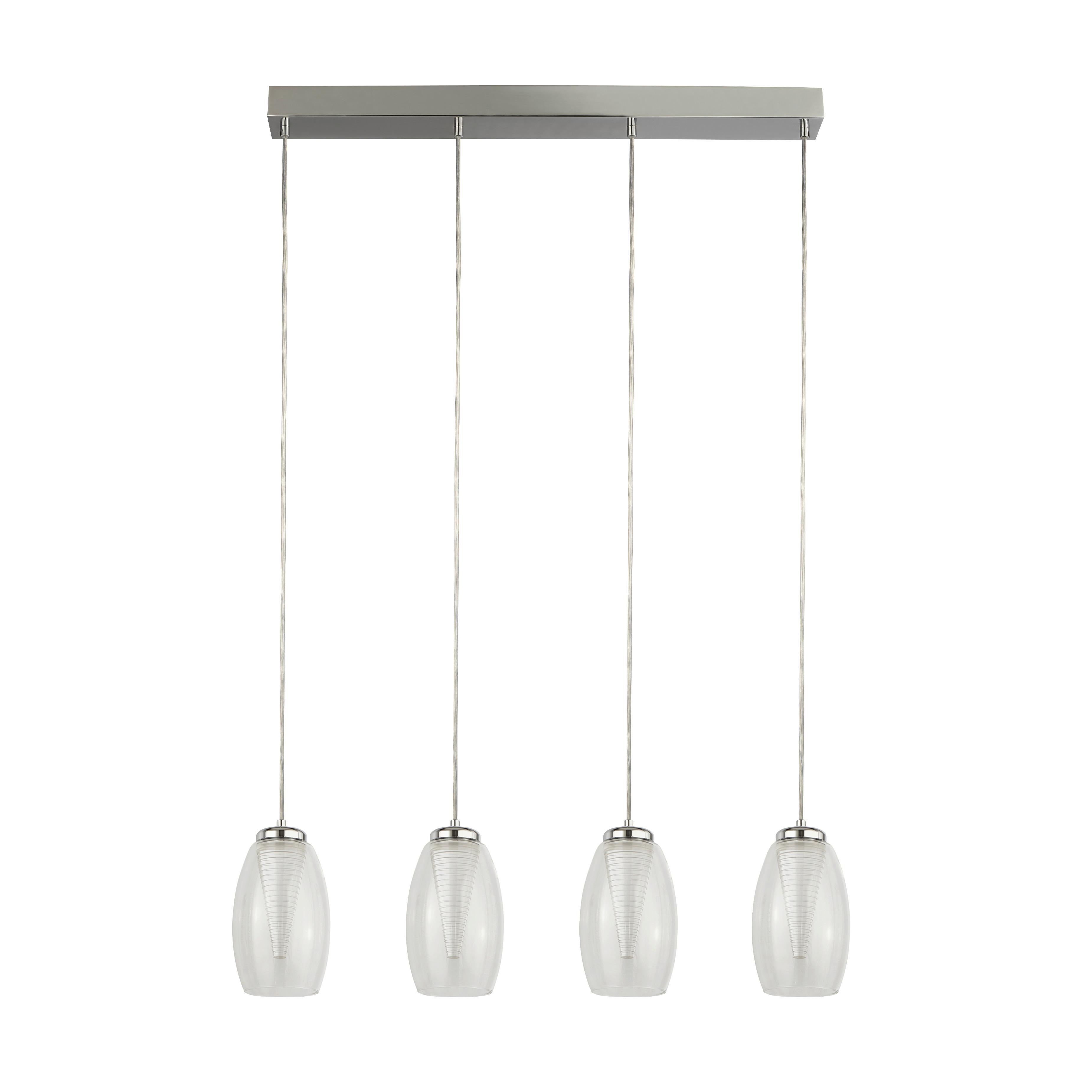 LED-Hängeleuchte Cyclone 97292-4cl - Chromfarben, Design, Glas/Kunststoff (76/12/150cm)