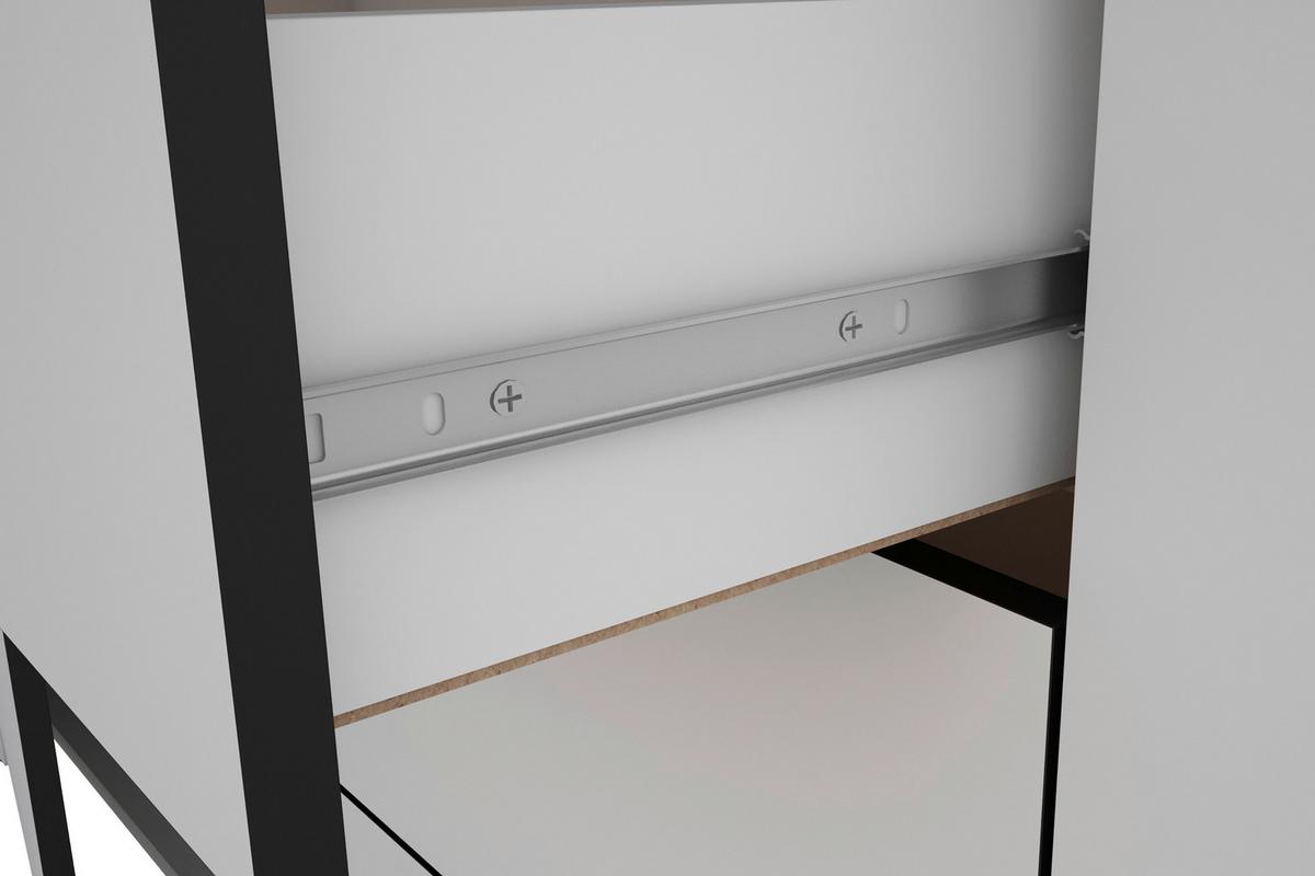 Sideboard Faro Weiß B: 140 cm - Schwarz/Weiß, Design, Holzwerkstoff (140/84/40cm) - MID.YOU