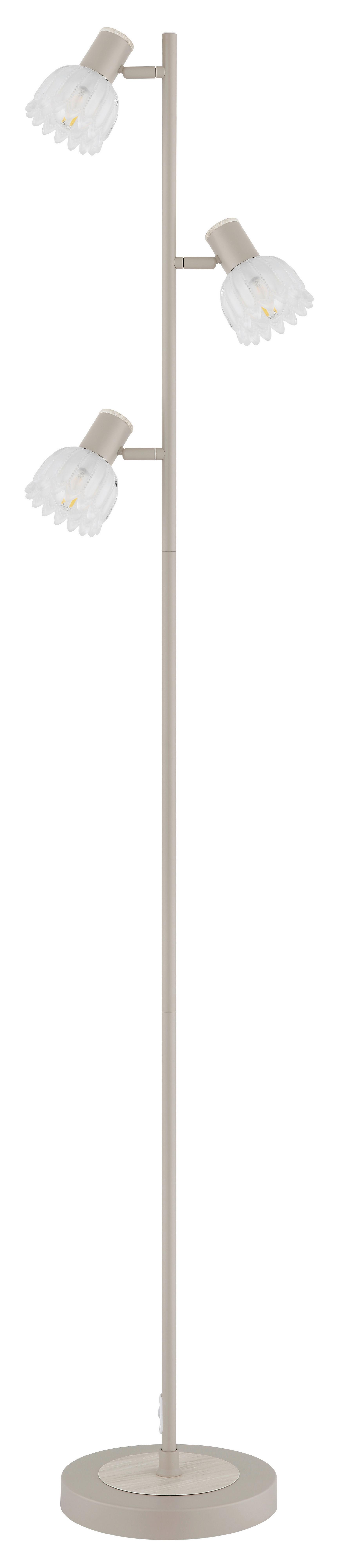 Stehleuchte Exkl. 3xe14, 40w - Sandfarben/Schwarz, KONVENTIONELL, Glas/Kunststoff (28/23/154cm) - Globo