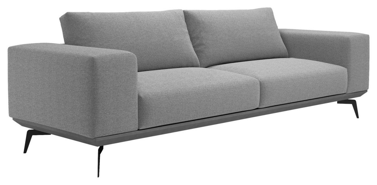 Dvojmiestna pohovka ALBERO, sivá - čierna/sivá, Design, kov/drevo (260/87/95cm) - MID.YOU