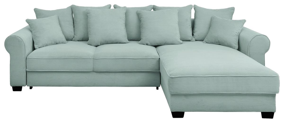Ecksofa Maureen Salbeigrün S: 318x197 Cm - Salbeigrün/Schwarz, KONVENTIONELL, Textil (318/197cm) - MID.YOU