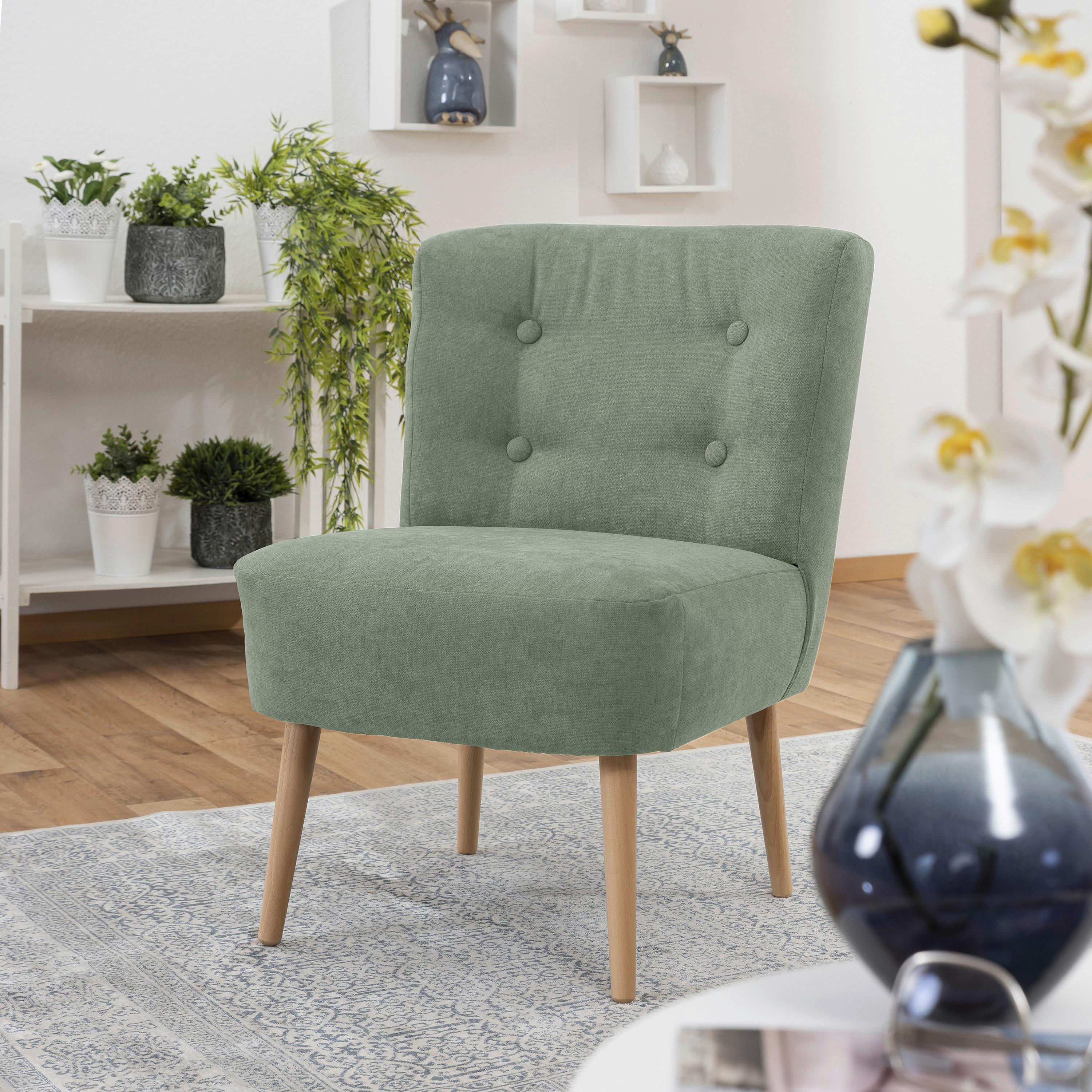 Sessel Fiona - Buchefarben/Hellgrün, Design, Textil (58/78/68cm) - Max Winzer