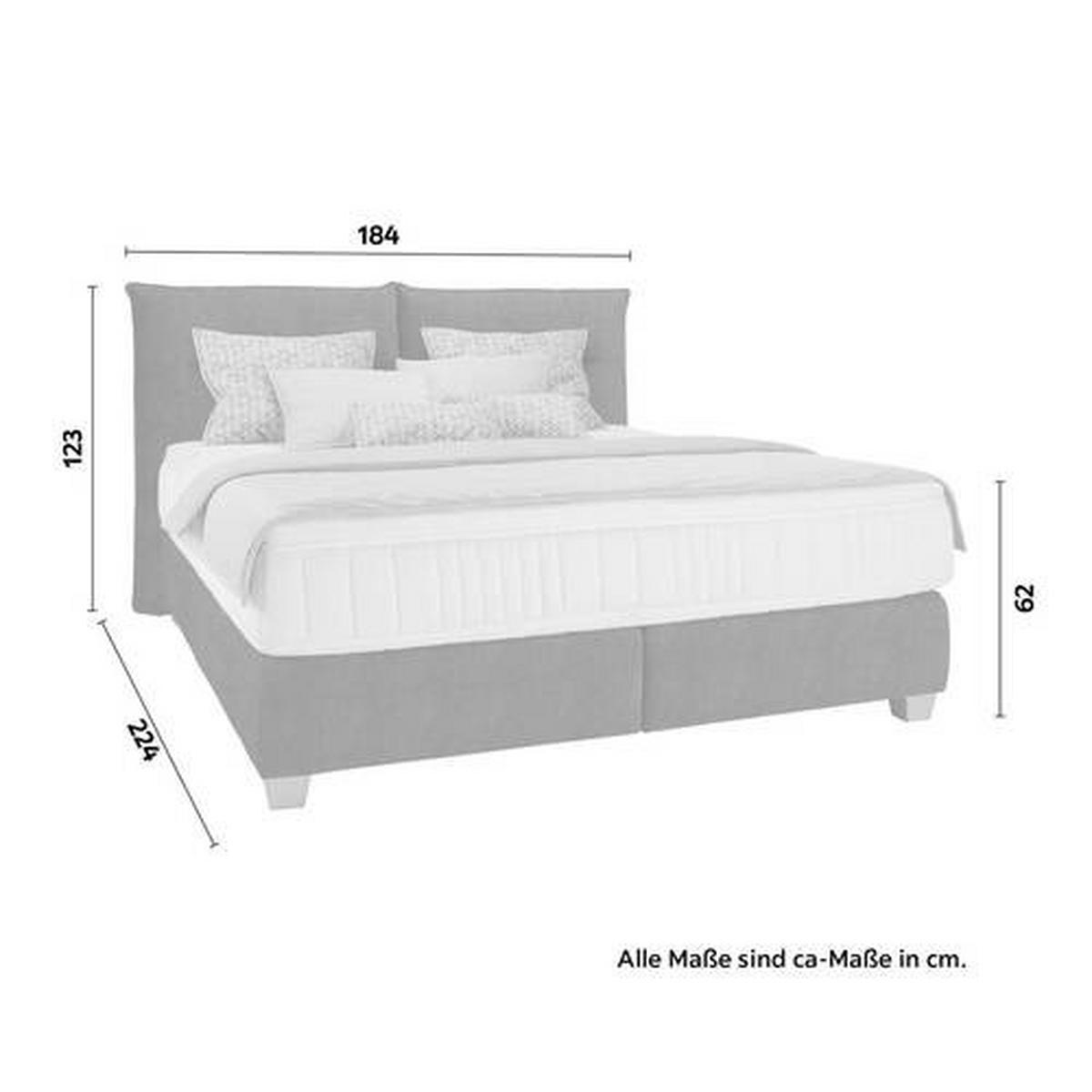 Postel boxspring Fog 180x200cm,zelená - barvy stříbra/zelená, Lifestyle, dřevo/textil (180/200cm) - Premium Living