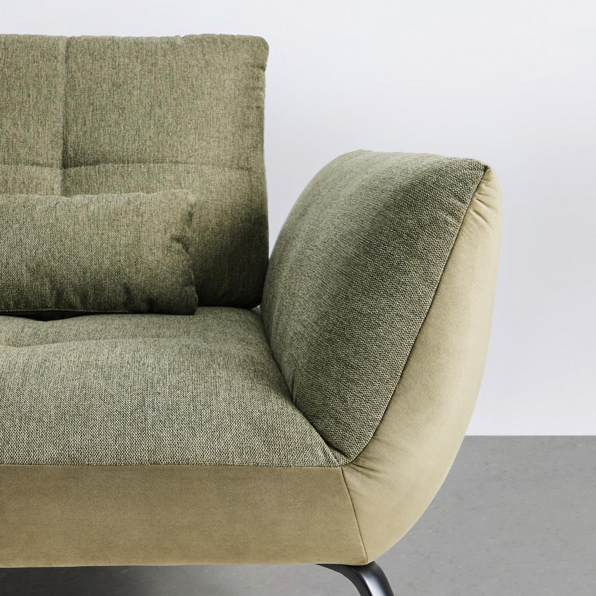 TRENDY, levá, olivově zelená s 3 bederními polštáři - černá/olivově zelená, Moderní, kov/kompozitní dřevo (250/310cm) - Premium Living
