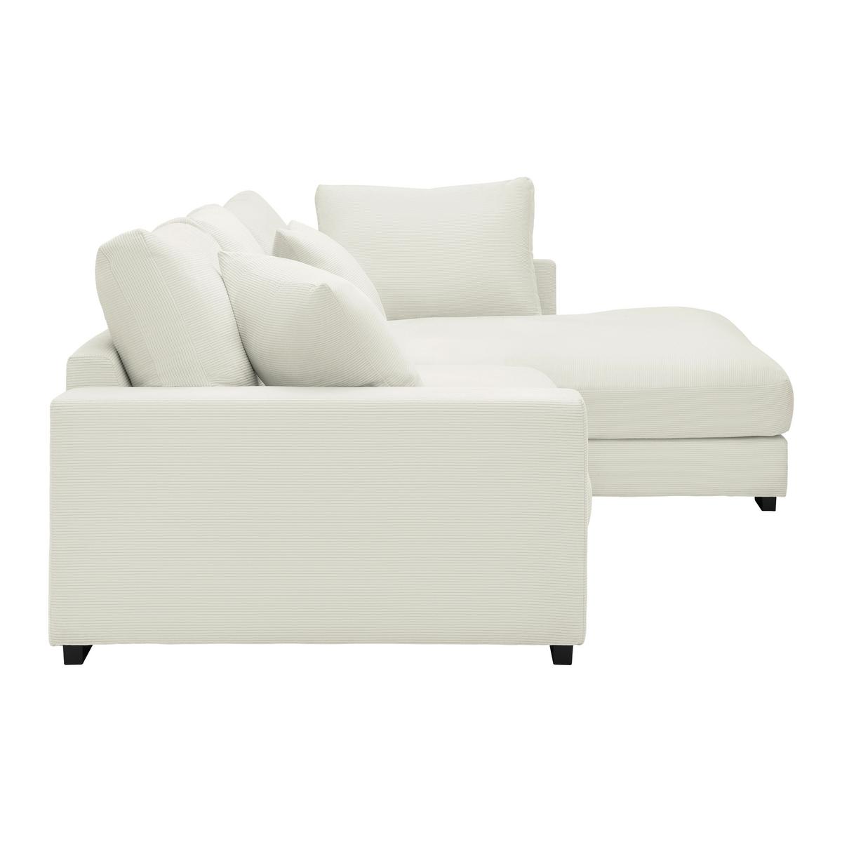 Rohová sedačka PEDRO, pravá, krémová - černá/krémová, Moderní, textil/plast (300/190cm) - Mömax