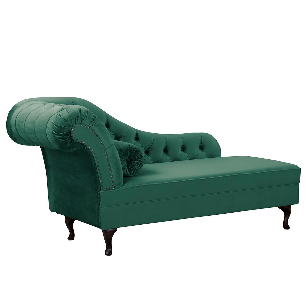 Récamiere Pako Grün B: 185cm - Braun/Grün, Design, Textil (185/93/75cm) - Livetastic