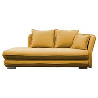 Liege Latte Gelb inkl. Bettkasten Ottomane Rechts - Gelb/Silberfarben, Design, Textil (224/84/99/107cm) - MID.YOU