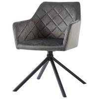 Négylábú Szék Patti - fekete/szürke, Konventionell, textil/fém (56/81/60,5cm)