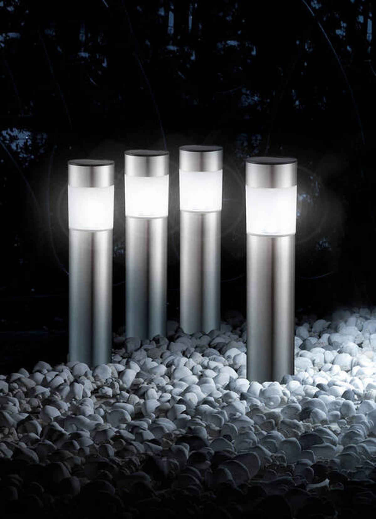 Solarleuchte Edelstahlfarben Satiniert - Design, Kunststoff/Metall (6,5/38cm) - Globo