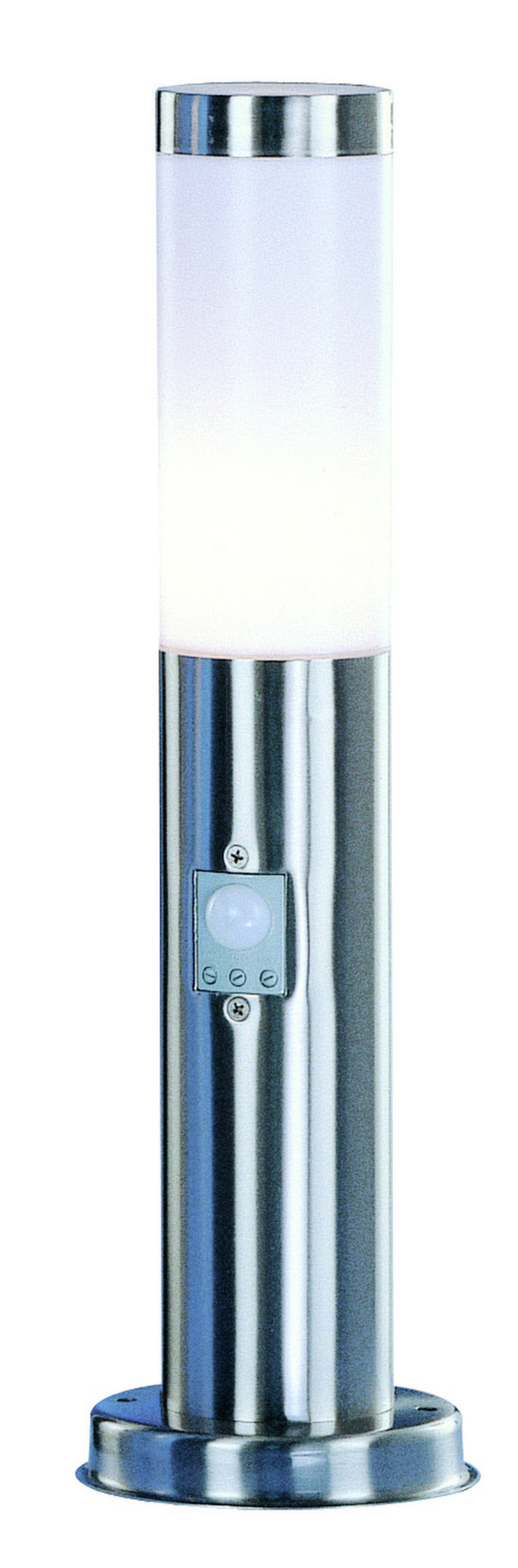 Außenleuchte Mit Bewegungsmelder 30 W - Edelstahlfarben/Opal, Basics, Kunststoff/Metall (12,7/45cm) - Globo