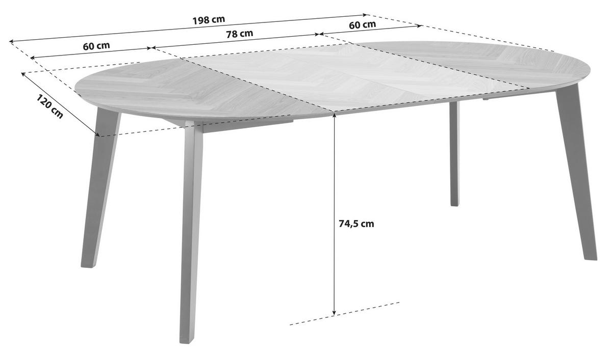 Rozkladací jedálenský stôl GEORGETOWN 120-198 - černá/barvy dubu, Trend, dřevo/kompozitní dřevo (120/120/74,5cm) - MID.YOU