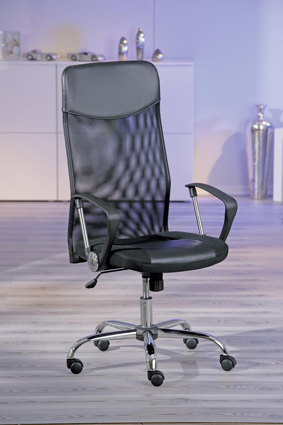 Jugenddrehstuhl Torino B: 61 Cm Schwarz - Chromfarben/Schwarz, KONVENTIONELL, Leder/Kunststoff (64/112/59cm) - MID.YOU