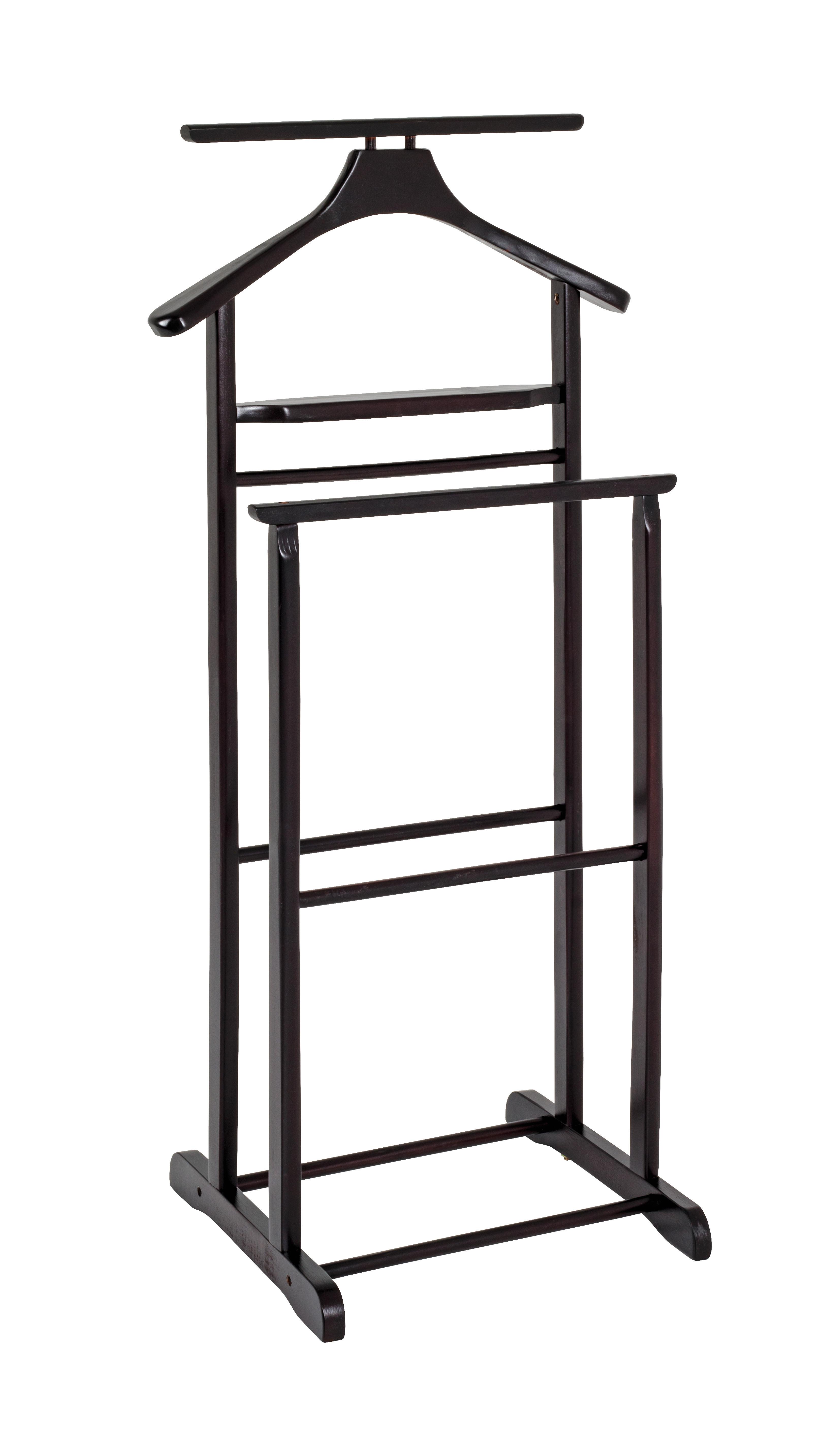 Herrendiener Gent B: 47 cm mit Hosenbügel Holz Braun - Braun, Basics, Holz (47/102/36cm)
