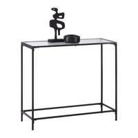 Konzolový stolek SHINE -EXKLUSIV- - černá/průhledné, Moderní, kov/sklo (80/70/30cm)