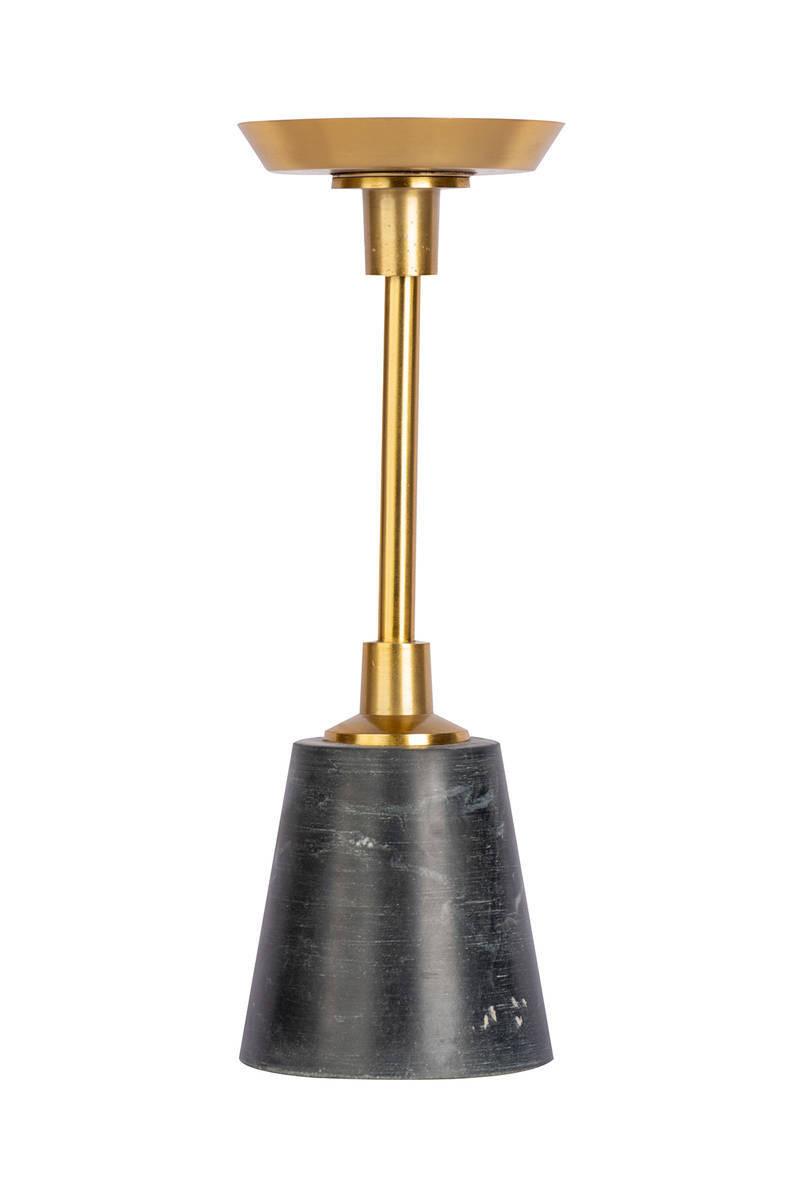 Kerzenständer Fayya Schwarz/ Goldfarben - Goldfarben/Schwarz, Trend, Stein/Metall (10/30/10cm) - Kayoom